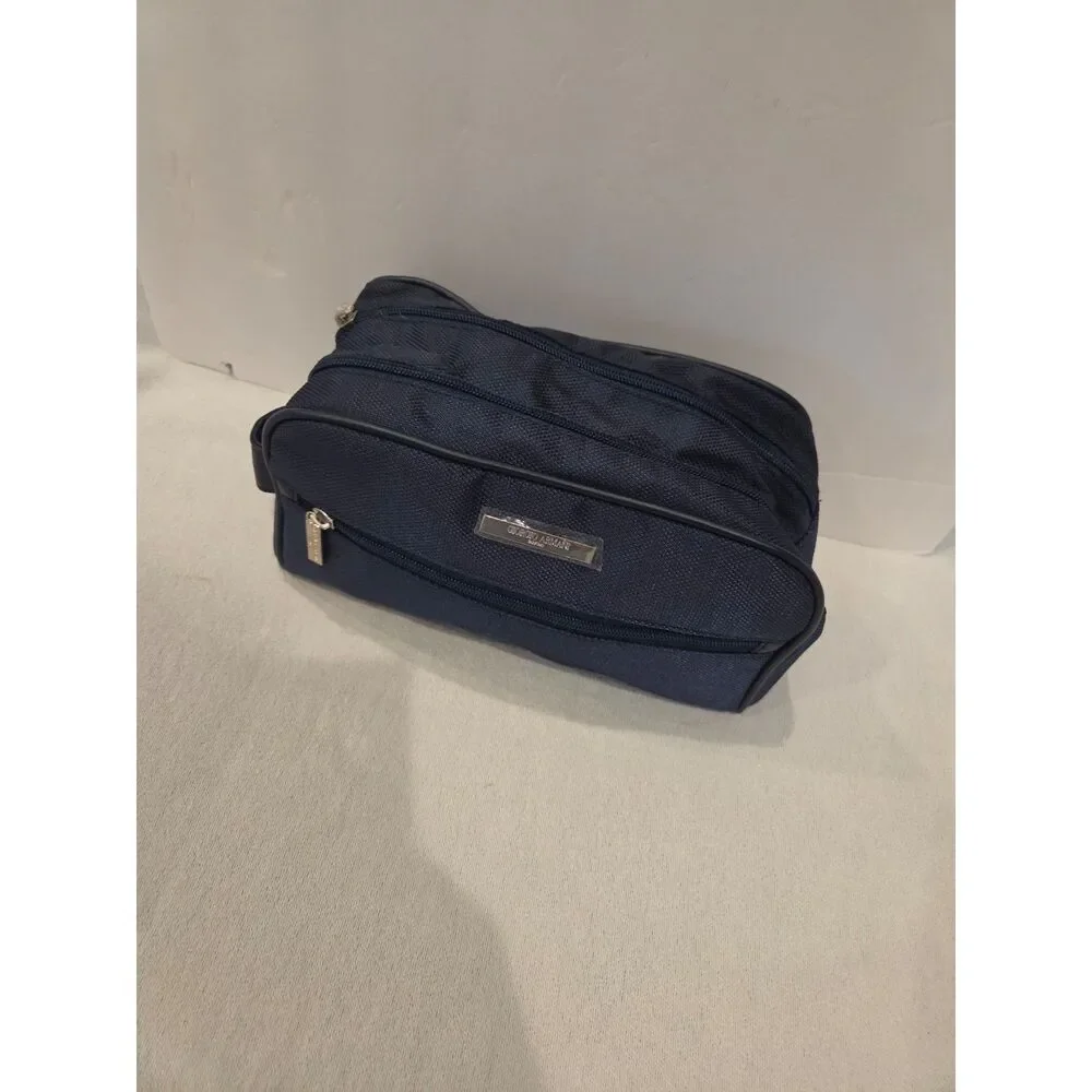 Giorgio Armani Men's Travel Shaving Toiletry Bag Navy Canvas Cosmetic Pouch